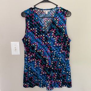 Dana Buchman multicolored sleeveless blouse